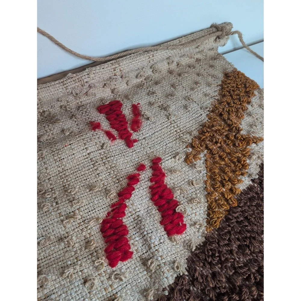 Large Unique Vintage Macrame Tapestry Wall Hanging Art Tree Village 40